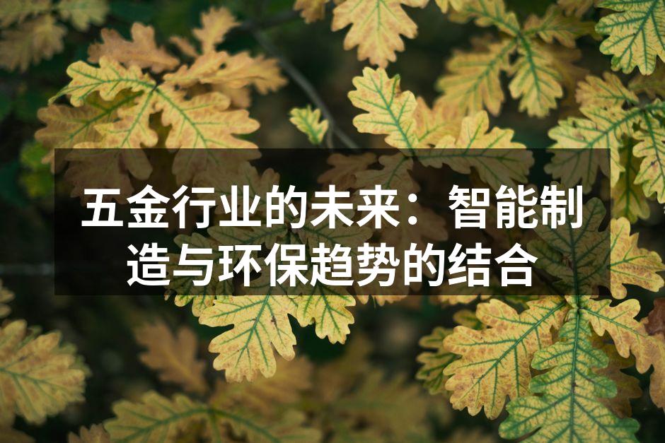 五金行业的未来:智能制造与环保趋势的结合
